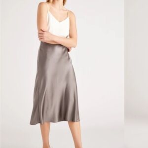 Quince - Grey Silk Skirt